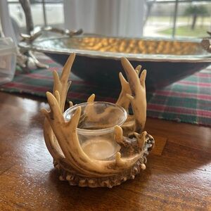 Rainbow Rustic Antler Candle Holder